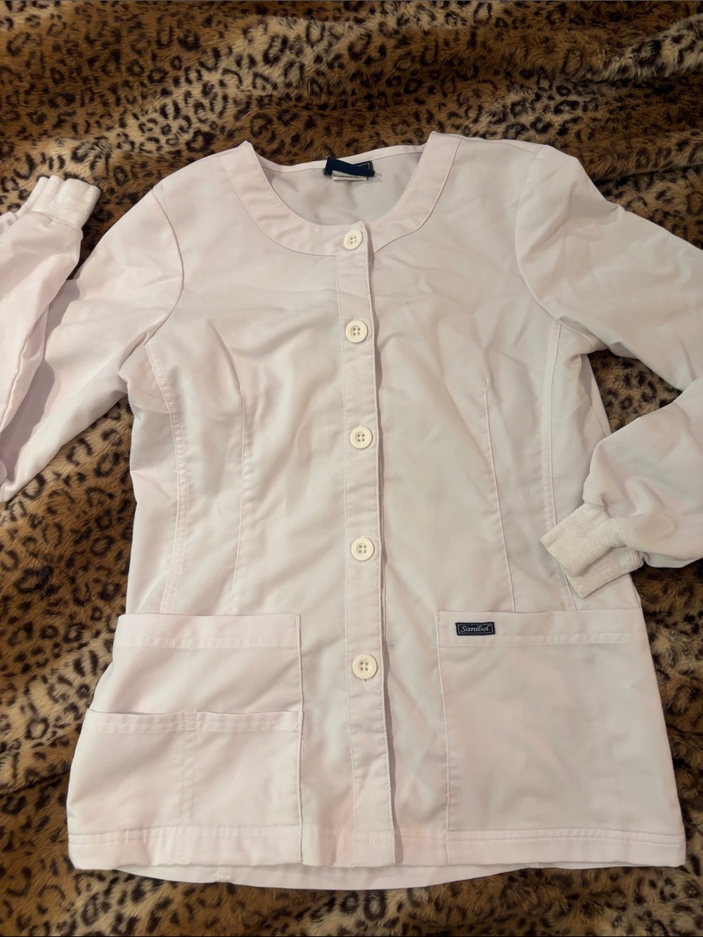 Scrub Jacket!  Women's White Button-Front Utility Jacket